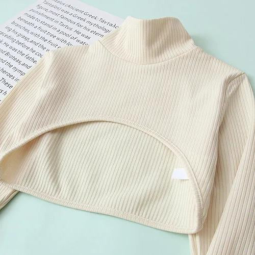 Long Sleeve Crop Top and Bra Set
